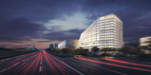 © Philips Lighting. The Edge (Architecte PLP / Architecture – OeverZaaije) abrite le siège de la société Deloitte, dont les bureaux bénéficieront du système développé par Philips, qui doit permettre aux employés de contrôler l’éclairage, ainsi que la température des salles de réunion, grâce à une application installée sur leur smartphone qui détecte leur présence et leur localisation sous le luminaire. 