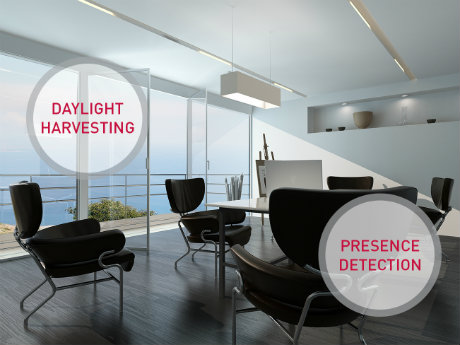 © Helvar. Active+ de Helvar atténue la lumière en douceur afin que le changement de niveau d’éclairage ne soit pas perceptible par les persoes assises ou travaillant à proximité. Dans les zones avec des fenêtres, la consommation énergétique est optimisée grâce aux apports de la lumière naturelle.