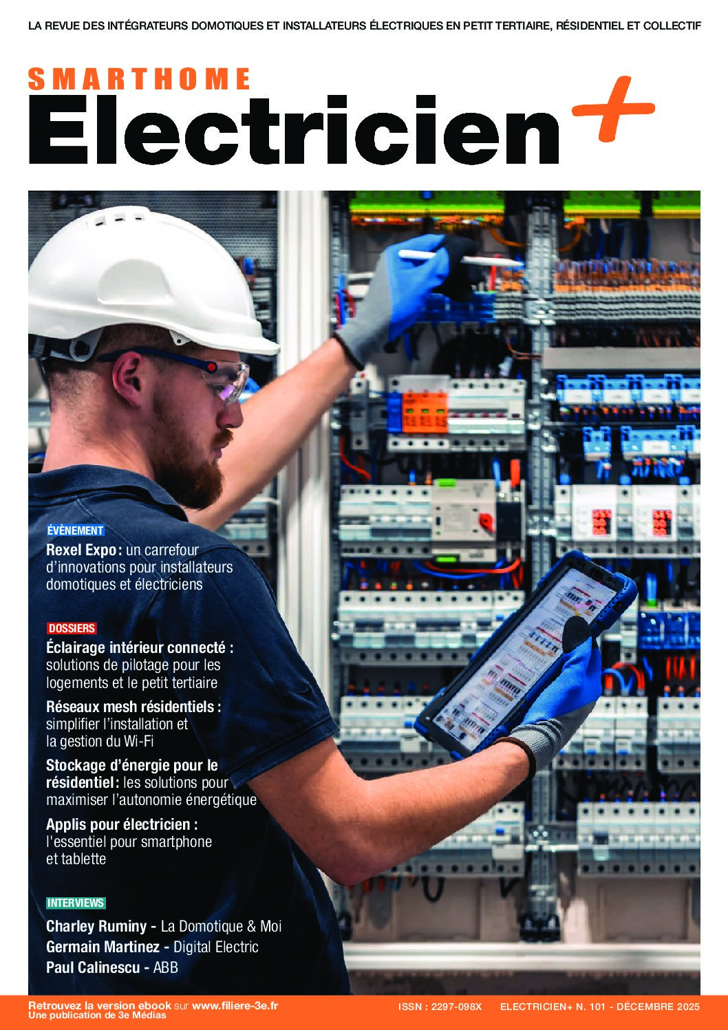 Magazine Smart Home Electricien+ de décembre 2025 n°101 – Domotique, énergie et réseau  : un pas de plus à chaque chantier